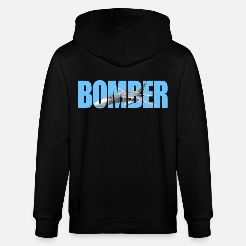 Bomber Su-24 - Stanley/Stella CULTIVATOR  Unisex Organic Hooded Jacket - black