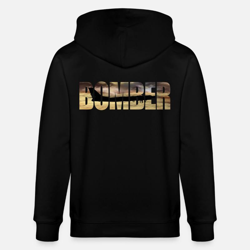 Bomber Tu-95 - Stanley/Stella CULTIVATOR  Unisex Organic Hooded Jacket - black