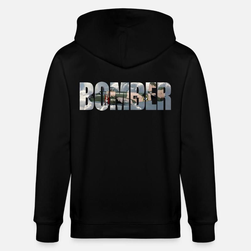 Bomber B-25 Mitchell - Stanley/Stella Unisex Bio-Kapuzenjacke CULTIVATOR  - Schwarz