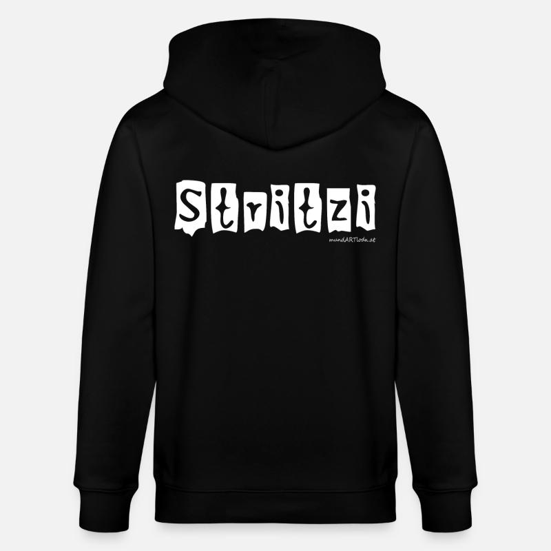 Stritzi - Strolch, cheeky, Austrian dialect - Stanley/Stella CULTIVATOR Unisex Organic Hooded Jacket - black