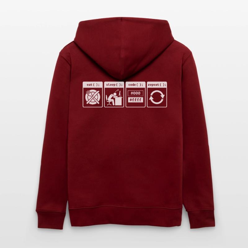 Eat Sleep Code Repeat – Coder Workflow Design Stanley/Stella Unisex Bio-Kapuzenjacke CULTIVATOR 