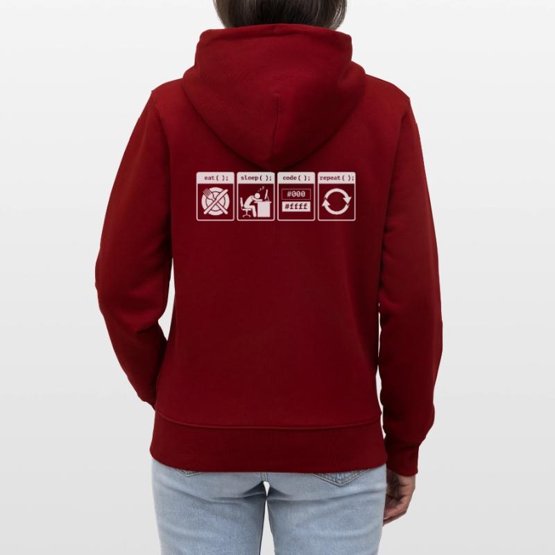 Eat Sleep Code Repeat – Coder Workflow Design Stanley/Stella Unisex Bio-Kapuzenjacke CULTIVATOR 