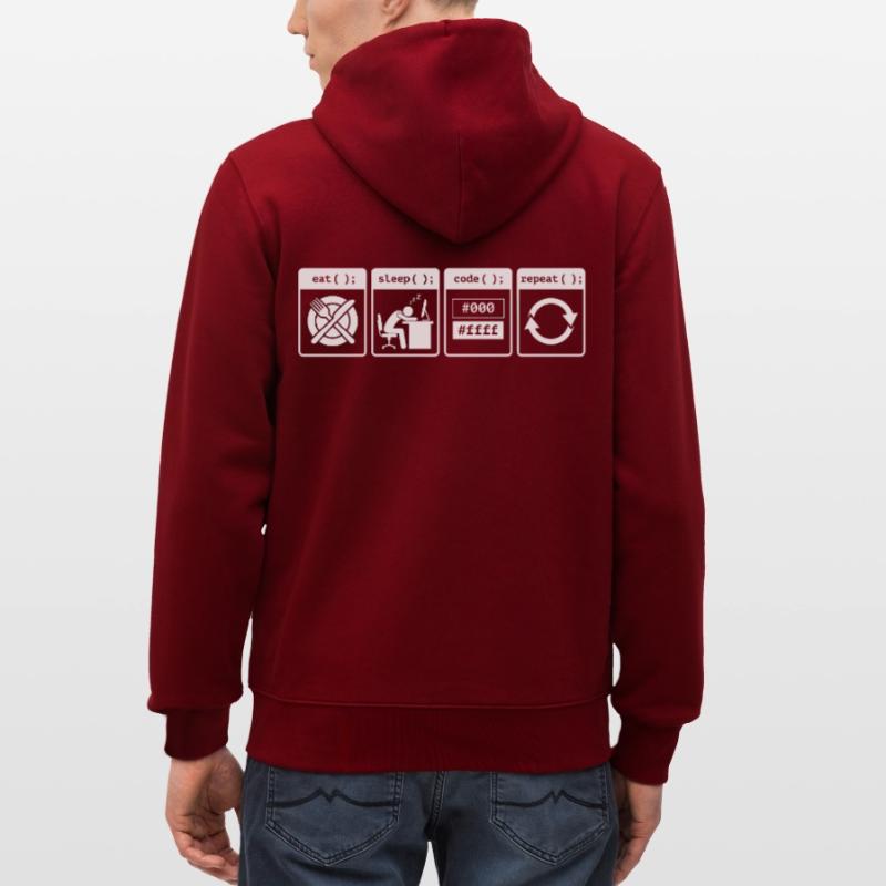 Eat Sleep Code Repeat – Coder Workflow Design Stanley/Stella Unisex Bio-Kapuzenjacke CULTIVATOR 