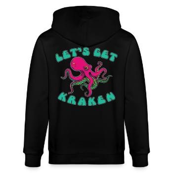 Let's get KRAKEN - Stanley/Stella CULTIVATOR  Unisex Organic Hooded Jacket - black - Back - Anna (173cm)