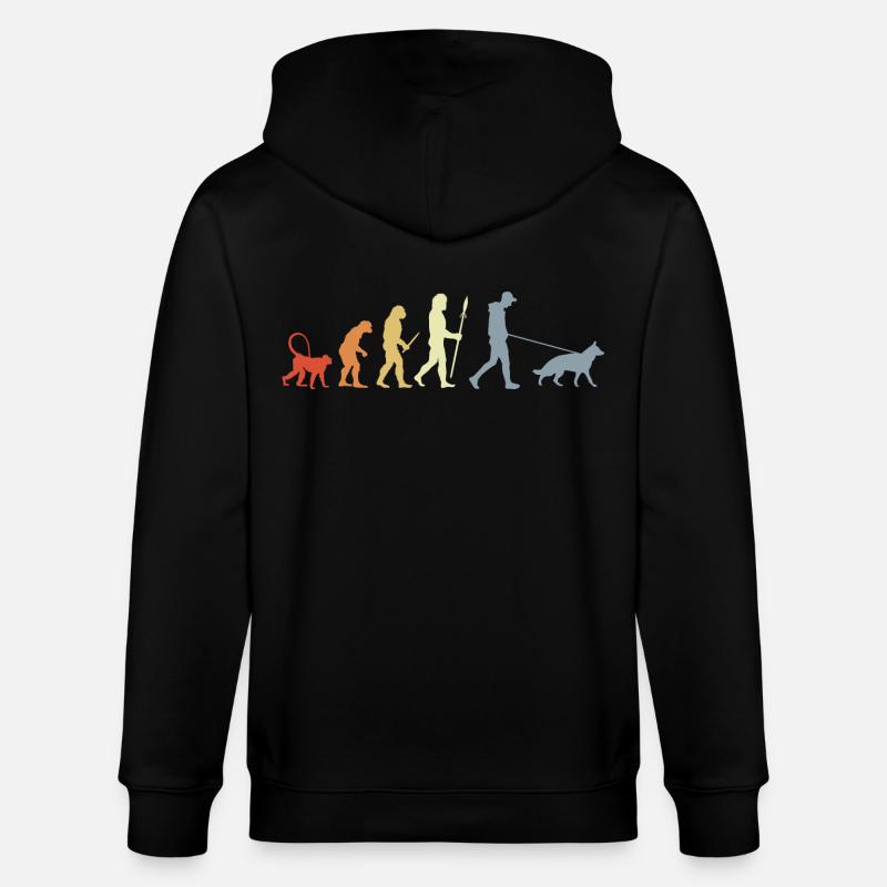 German Shepherd Owner Evolution - Stanley/Stella Unisex Bio-Kapuzenjacke CULTIVATOR  - Schwarz