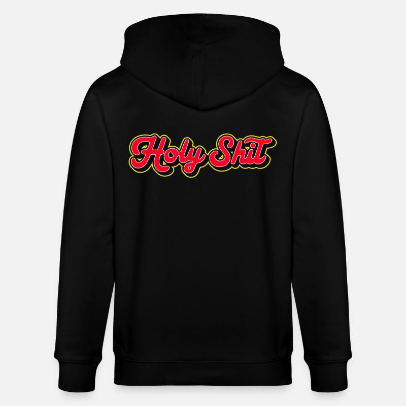 Holy Shit 3D Red Script - Stanley/Stella CULTIVATOR  Unisex Organic Hooded Jacket - black