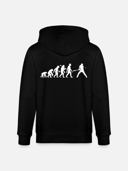 Baseball Evolution Baseball Player Batsman - Stanley/Stella CULTIVATOR Unisex Organic Hooded Jacket - black