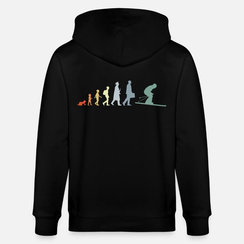 Évolution du ski - Veste à capuche bio CULTIVATOR Stanley/Stella Unisexe - noir