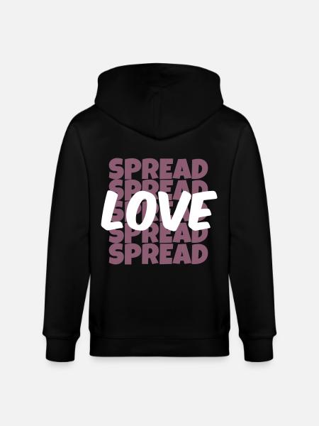 Spread Love Shirt Design - Felpa con cappuccio ecologica unisex CULTIVATOR di Stanley/Stella - nero