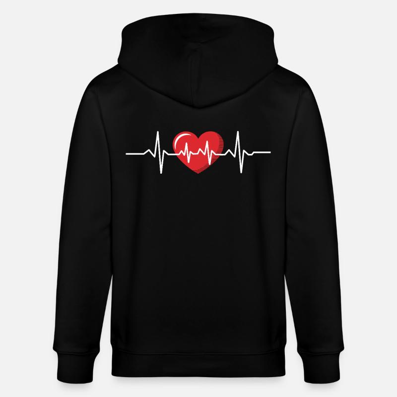 Conception de cardiogramme de rythme cardiaque - Veste à capuche bio CULTIVATOR Stanley/Stella Unisexe - noir