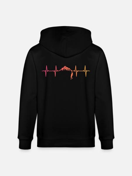 Climbing Sunset Heartbeat Climber - Stanley/Stella CULTIVATOR Unisex Organic Hooded Jacket - black