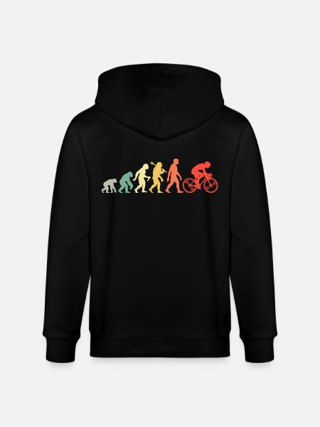 Cycling Evolution For Cyclists Retro Cycling - Stanley/Stella CULTIVATOR  Unisex Organic Hooded Jacket - black
