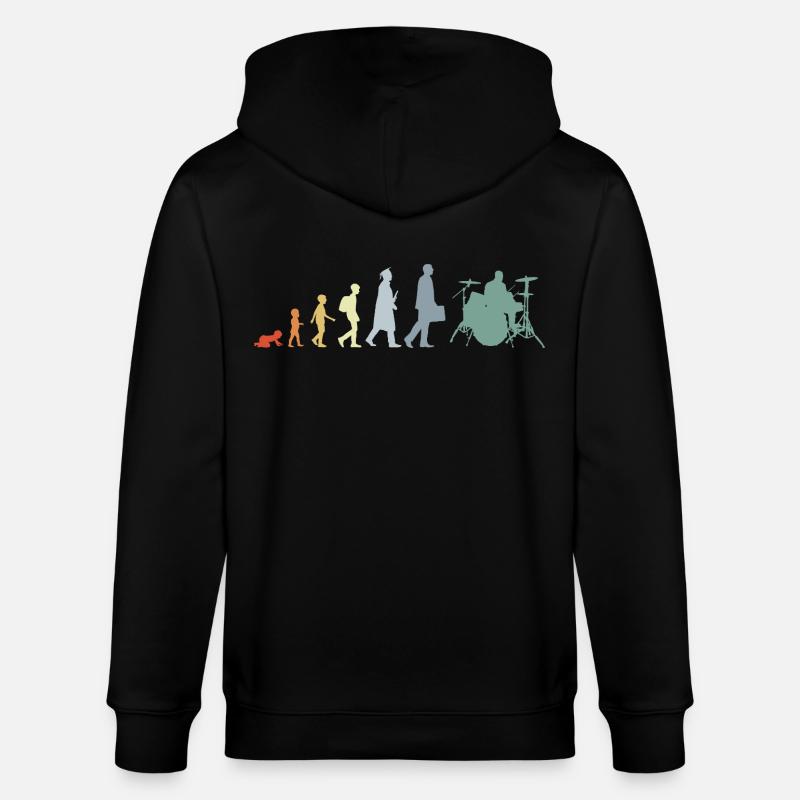 Évolution du batteur - Veste à capuche bio CULTIVATOR Stanley/Stella Unisexe - noir