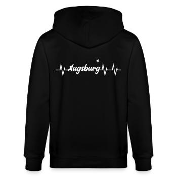 Heartbeat Augsburg - Stanley/Stella Unisex Bio-Kapuzenjacke CULTIVATOR  - Schwarz - Hinten - Anna (173cm)