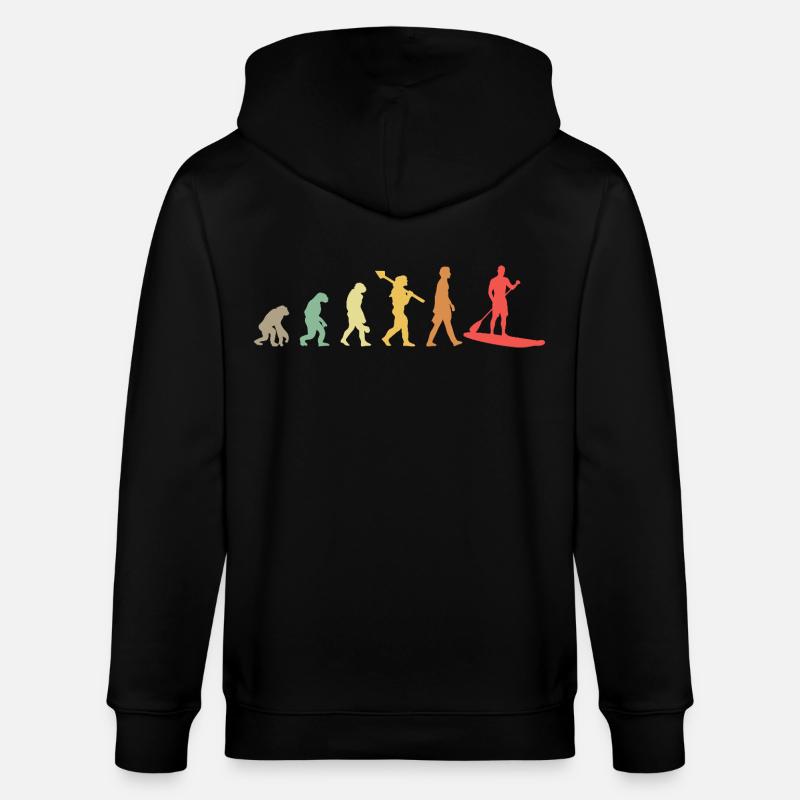 Kayak Evolution Kajak Entwicklung Retro - Stanley/Stella Unisex Bio-Kapuzenjacke CULTIVATOR  - Schwarz