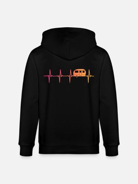 Caravan Sunset Heartbeat Camping Caravan - Stanley/Stella CULTIVATOR  Unisex Organic Hooded Jacket - black
