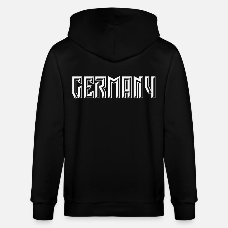 Lettrage allemand (relief / 3D / blanc) - Veste à capuche bio CULTIVATOR Stanley/Stella Unisexe - noir