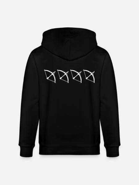 Archery Sketch - Stanley/Stella CULTIVATOR Unisex Organic Hooded Jacket - black