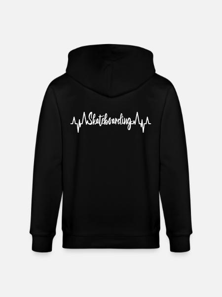 Skateboarding Cardiogram - Stanley/Stella CULTIVATOR  Unisex Organic Hooded Jacket - black