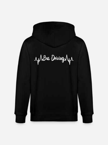 Bus Driver Heart Line - Stanley/Stella CULTIVATOR Unisex Organic Hooded Jacket - black