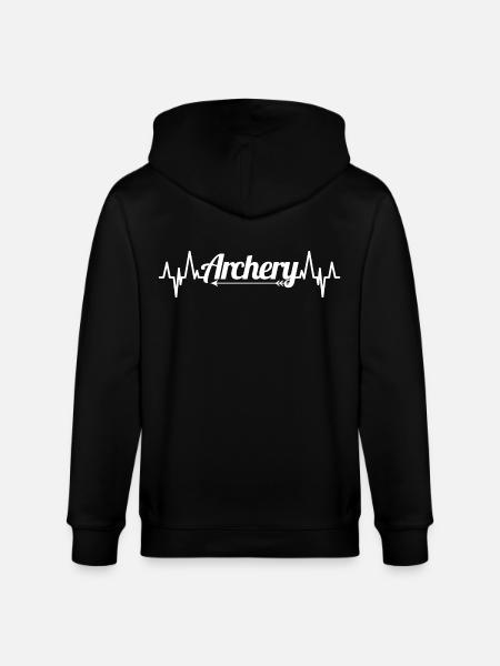 Archery heartbeat - Stanley/Stella CULTIVATOR Unisex Organic Hooded Jacket - black