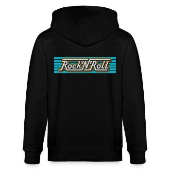 Rock 'N' Roll Retro Typography Logo - Stanley/Stella CULTIVATOR  Unisex Organic Hooded Jacket - black - Back - Anna (173cm)