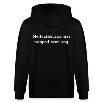 Motivation.exe has stopped working - Stanley/Stella Unisex Bio-Kapuzenjacke CULTIVATOR  - Schwarz - Hinten - Anna (173cm)