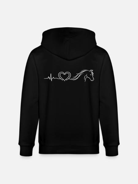 Pferde Herzschlag – Reiterin Geschenkidee - Stanley/Stella Unisex Bio-Kapuzenjacke CULTIVATOR - Schwarz