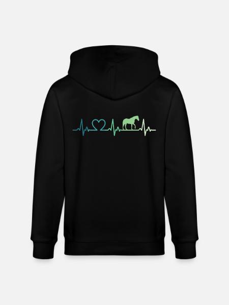 Mein Pferd, Herzschlag, Pferde, - Stanley/Stella Unisex Bio-Kapuzenjacke CULTIVATOR  - Schwarz