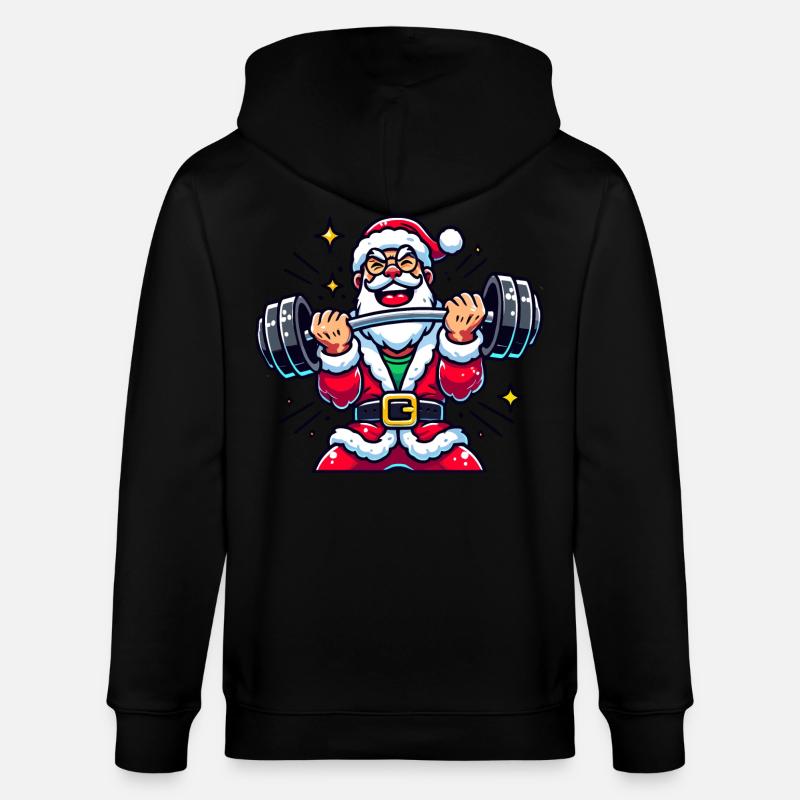 Lifting Santa - Stanley/Stella Unisex Bio-Kapuzenjacke CULTIVATOR  - Schwarz