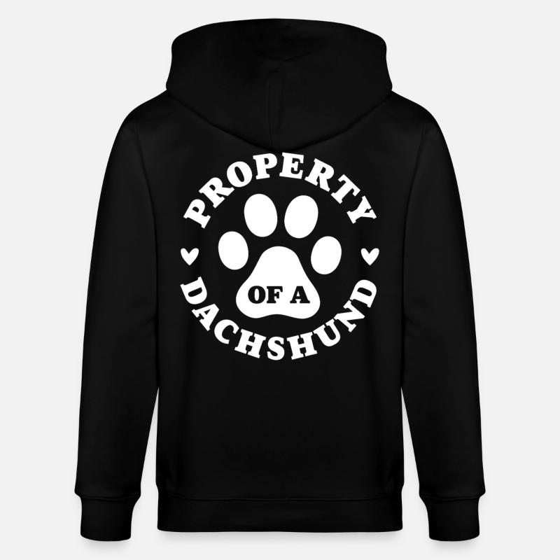 Eigentum eines Dackels - Stanley/Stella Unisex Bio-Kapuzenjacke CULTIVATOR  - Schwarz