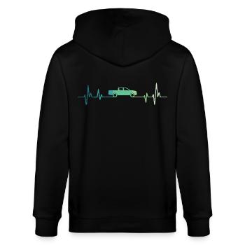 Pick-up Herzschlag-Geländewagen - Stanley/Stella Unisex Bio-Kapuzenjacke CULTIVATOR  - Schwarz - Hinten - Anna (173cm)
