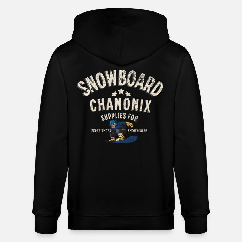 Snowboarden in Chamonix - Stanley/Stella Unisex Bio-Kapuzenjacke CULTIVATOR  - Schwarz