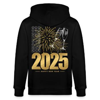 Neujahr 2025 - Stanley/Stella Unisex Bio-Kapuzenjacke CULTIVATOR  - Schwarz - Hinten - Anna (173cm)