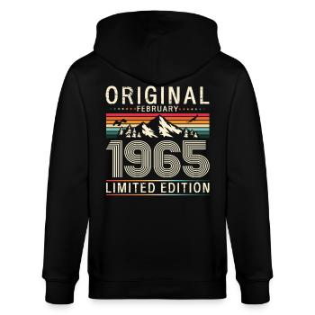 60. Geburtstag Geschenk Mann Original Februar 1965 - Stanley/Stella Unisex Bio-Kapuzenjacke CULTIVATOR  - Schwarz - Hinten - Anna (173cm)