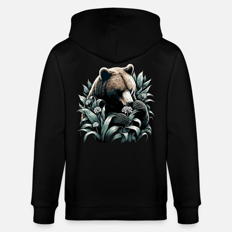 Cadeau Bear Eats Wild Garlic - Veste à capuche bio CULTIVATOR Stanley/Stella Unisexe - noir