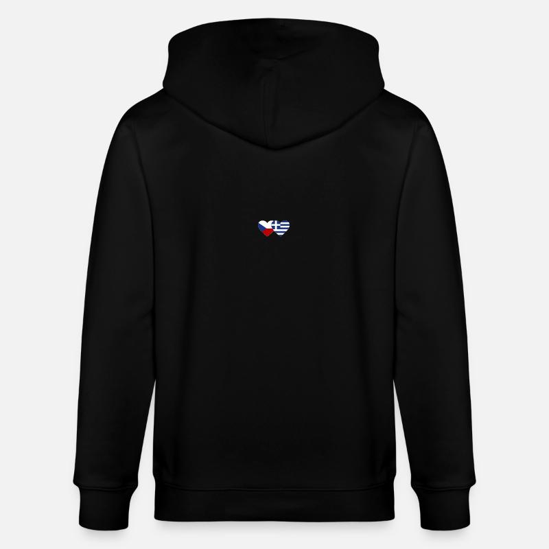 République tchèque Grèce Drapeau Coeur - Veste à capuche bio CULTIVATOR Stanley/Stella Unisexe - noir
