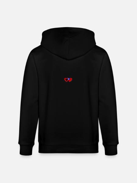 AlbaniaTaiwan Flag Heart - Stanley/Stella CULTIVATOR Unisex Organic Hooded Jacket - black