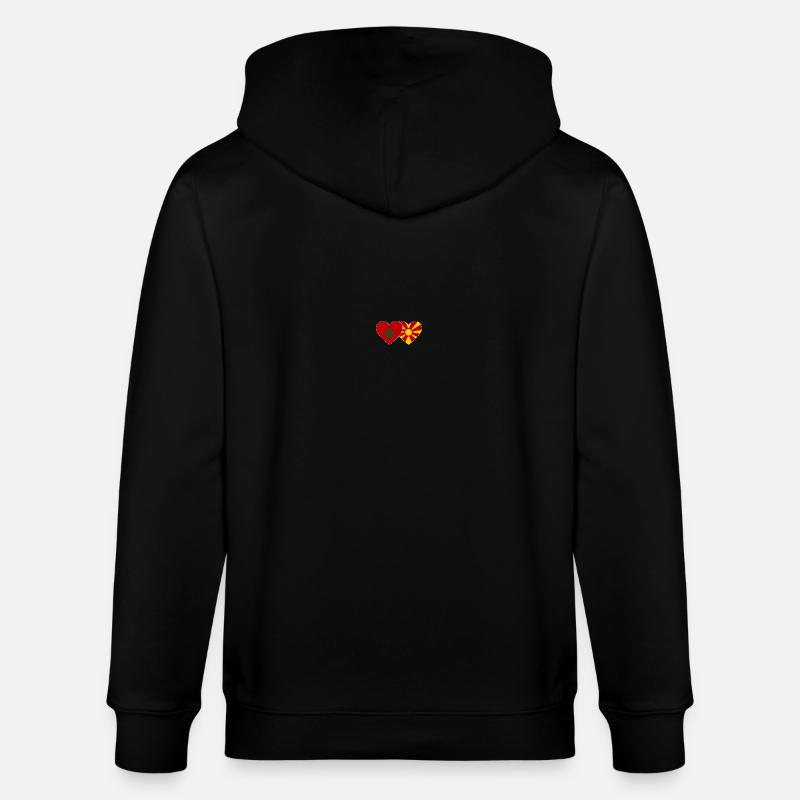Maroc Macédoine Drapeau Coeur - Veste à capuche bio CULTIVATOR Stanley/Stella Unisexe - noir