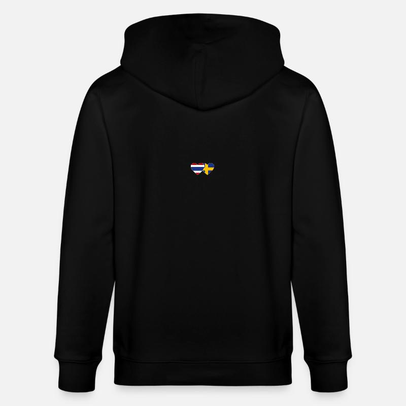Thaïlande Suède Drapeau Coeur - Veste à capuche bio CULTIVATOR Stanley/Stella Unisexe - noir