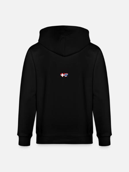 Denmark Thailand Flag Heart - Stanley/Stella CULTIVATOR  Unisex Organic Hooded Jacket - black