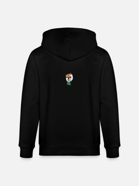 India flag fist used - Stanley/Stella CULTIVATOR  Unisex Organic Hooded Jacket - black