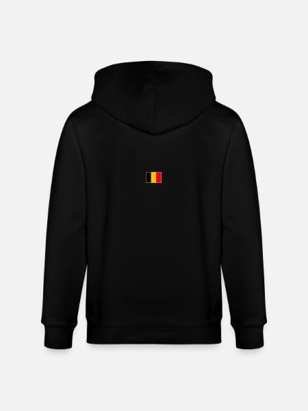 Belgium flag - Stanley/Stella CULTIVATOR  Unisex Organic Hooded Jacket - black
