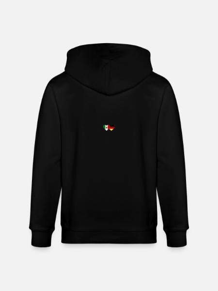 Mexico Germany Flag Heart - Stanley/Stella CULTIVATOR Unisex Organic Hooded Jacket - black