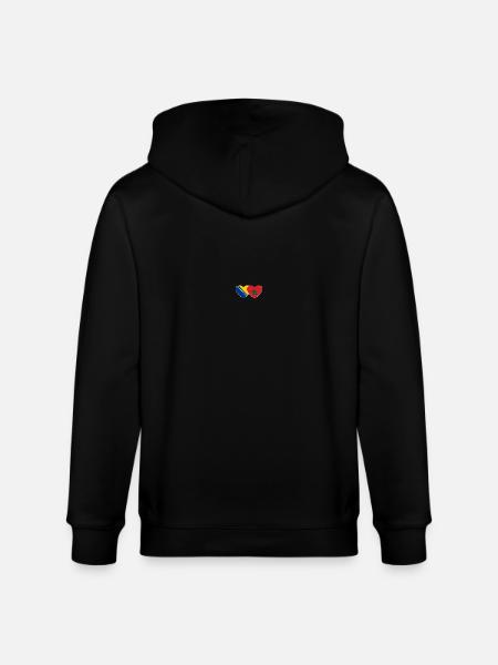 Bosnia Morocco Flag Heart - Stanley/Stella CULTIVATOR Unisex Organic Hooded Jacket - black