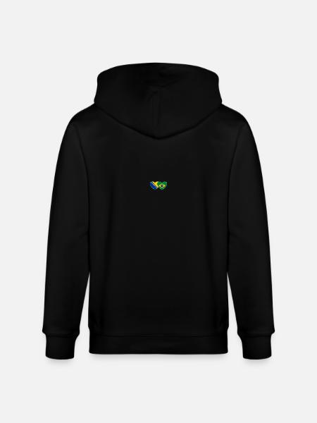 Bosnia Brazil Flag Heart - Stanley/Stella CULTIVATOR Unisex Organic Hooded Jacket - black