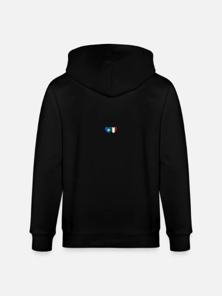 Somalia Italy Flag Heart - Stanley/Stella CULTIVATOR Unisex Organic Hooded Jacket - black
