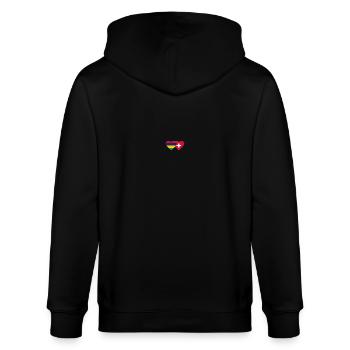 Mauritius Switzerland Flag Heart - Stanley/Stella CULTIVATOR  Unisex Organic Hooded Jacket - black - Back - Anna (173cm)