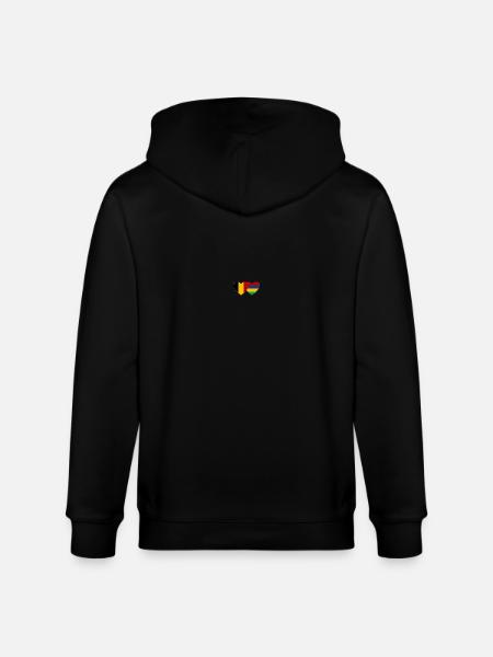 Belgium Mauritius Flag Heart - Stanley/Stella CULTIVATOR  Unisex Organic Hooded Jacket - black