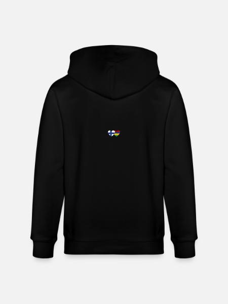Finland Mauritius Flag Heart - Stanley/Stella CULTIVATOR Unisex Organic Hooded Jacket - black